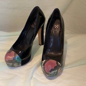 Vince Camuto Platform Snakeskin Toe Heels - Size 8